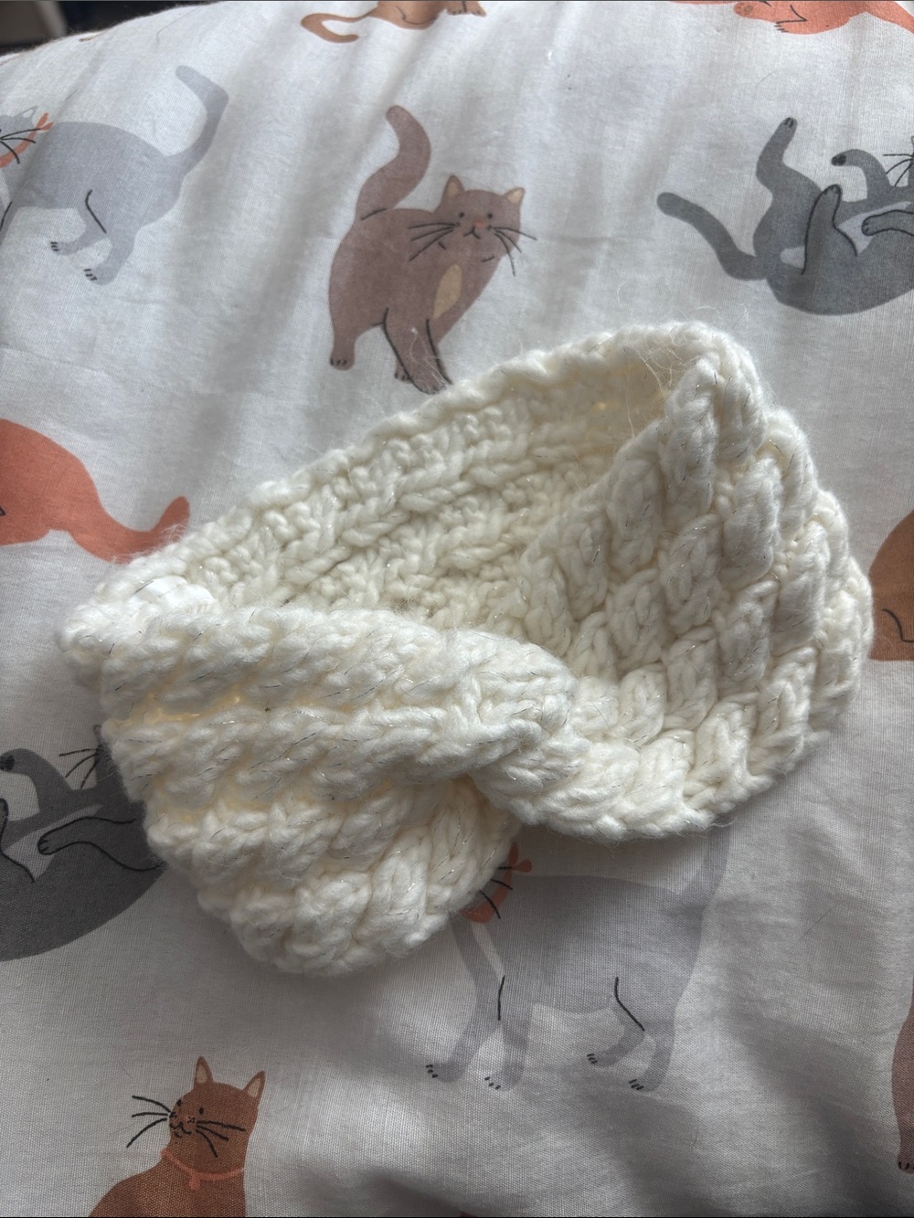 white knit headband
